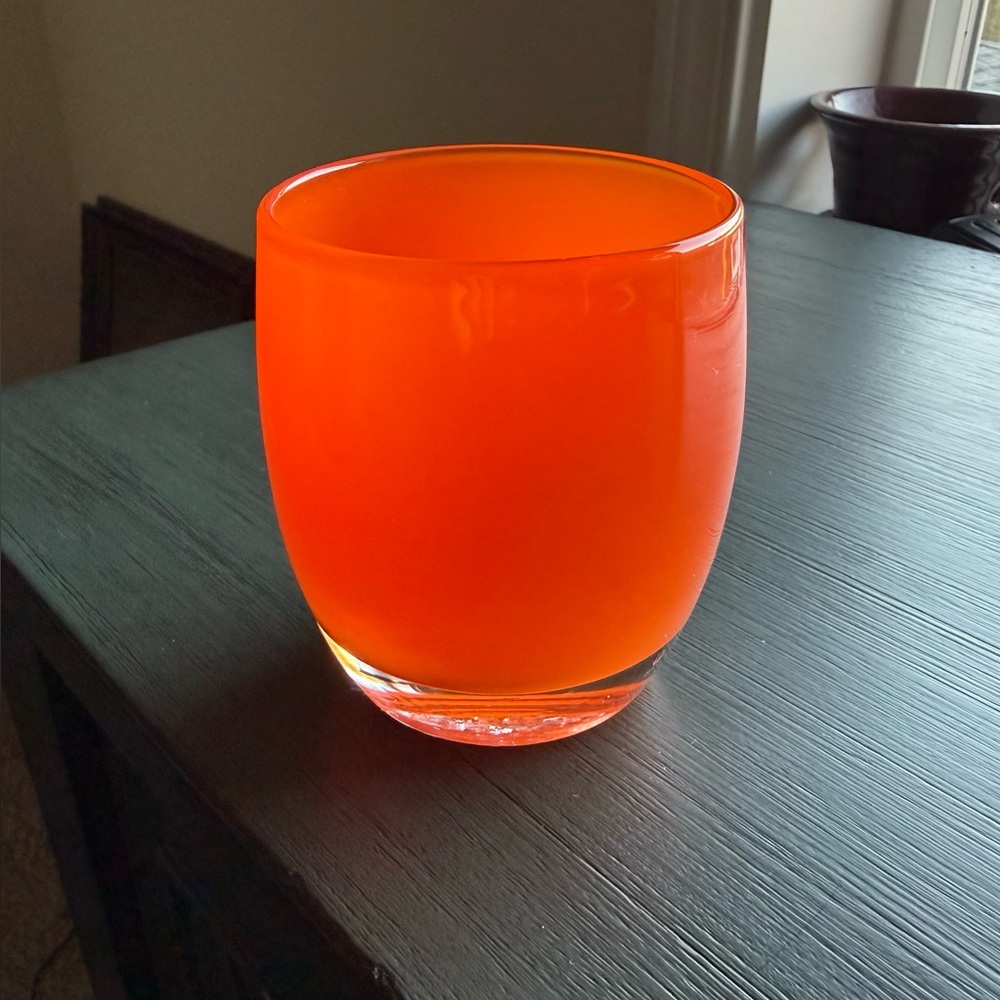 Glassybaby Tangerine Votive Candle Holder Pre-Triskelion Orange 🧡